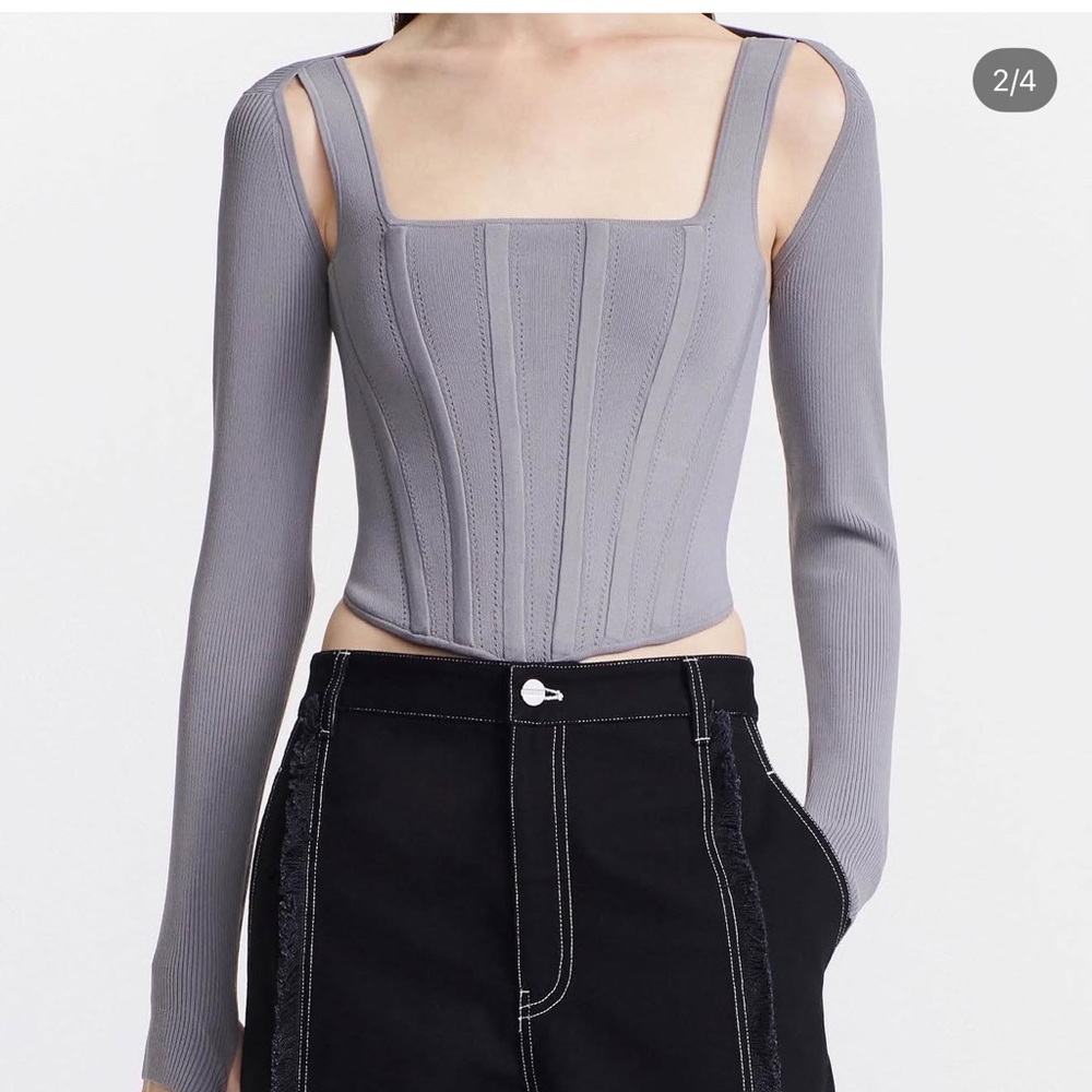 Dion Lee corset top with detachable sleeves